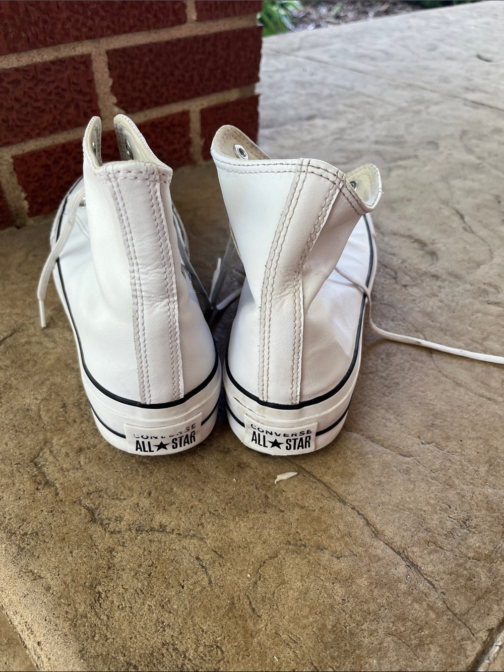 Converse White Leather High Top All Star Sneakers - Picture 3 of 8